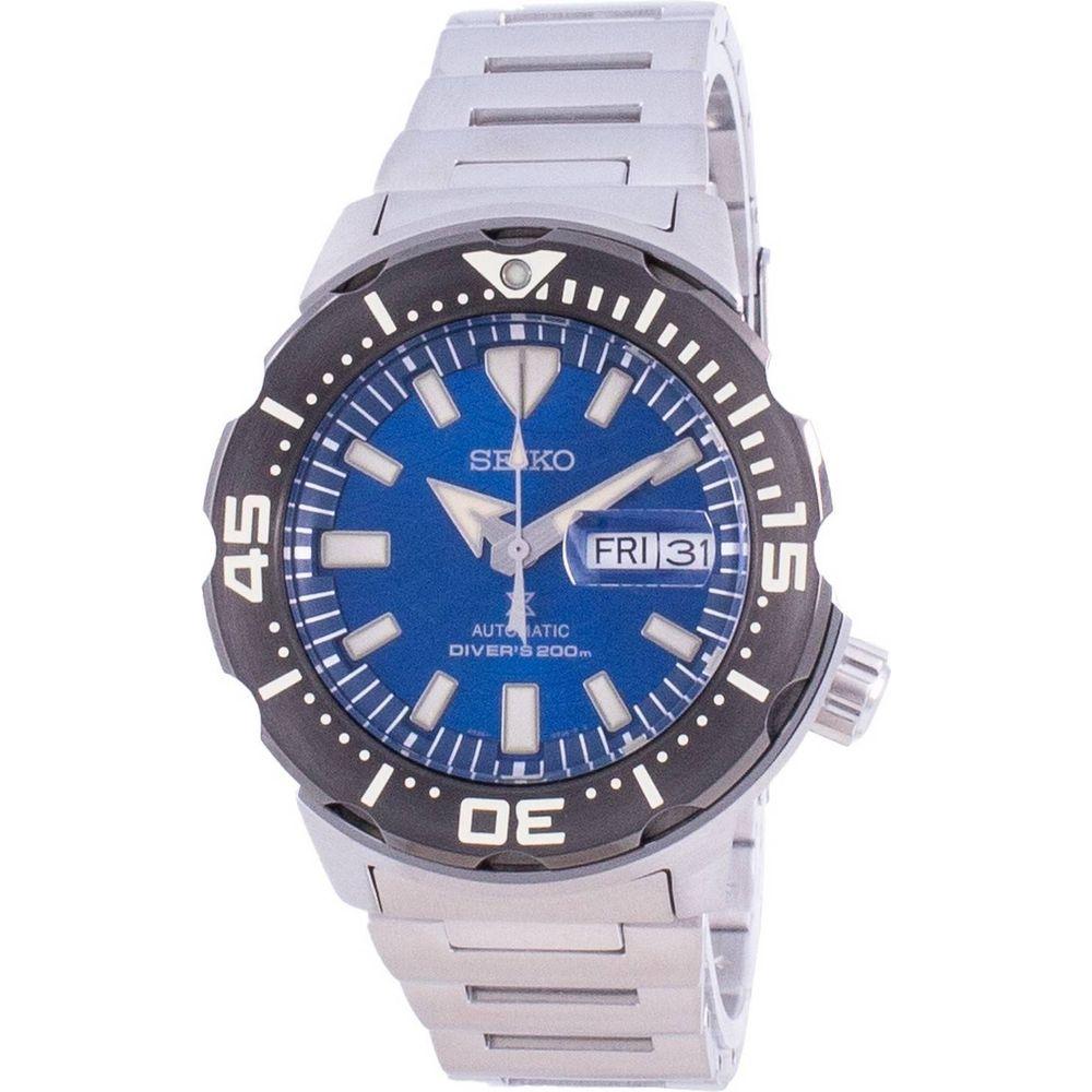 Seiko Prospex SRPE09K1 Diver's Automatic Men's Watch - Save The Ocean Special Edition, Stainless Steel, Blue Dial