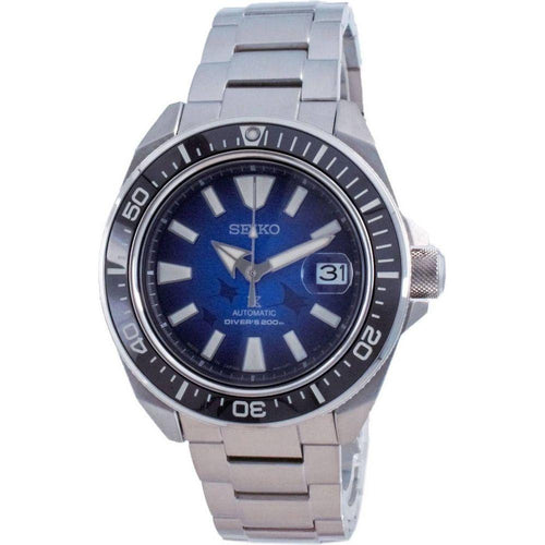 Load image into Gallery viewer, Seiko Prospex SRPE33J1 Save The Ocean Manta Ray Edition Automatic Diver&#39;s 200M Men&#39;s Blue Dial Stainless Steel Watch
