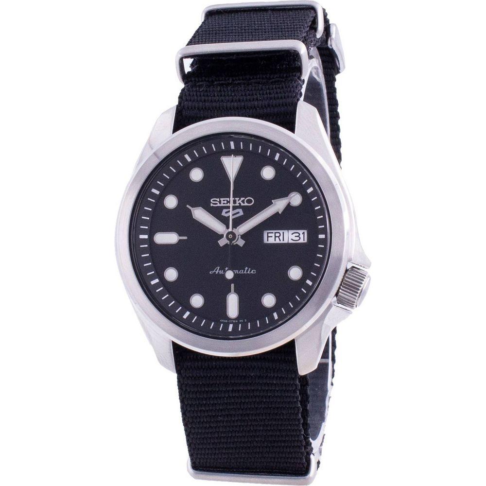 Seiko 5 Sports Men's Automatic Watch SRPE67K1 - Black Dial Nylon Strap, 100M Water Resistance