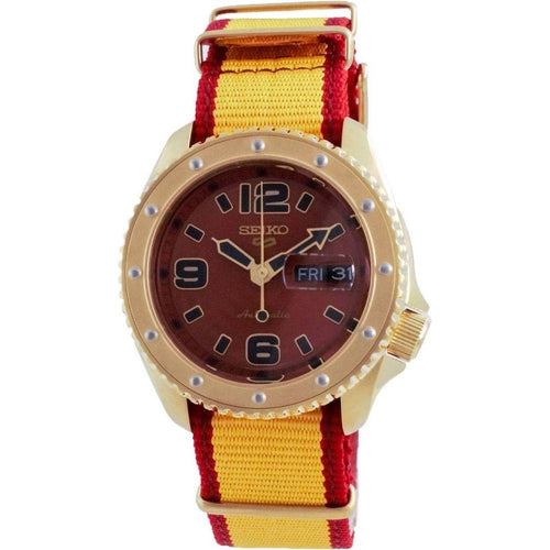 Load image into Gallery viewer, Seiko 5 Sports Street Fighter Zangief Limited Edition Automatic Men&#39;s Watch SRPF24K1 - Red Dial, Stainless Steel Case, Nylon Strap
