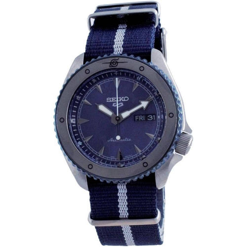 Load image into Gallery viewer, Seiko 5 Sports Sasuke Uchiha Limited Edition Automatic Men&#39;s Watch SRPF69K1 - Blue Dial, Stainless Steel Case, Nylon Strap
