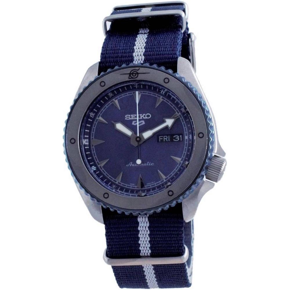 Seiko 5 Sports Sasuke Uchiha Limited Edition Automatic Men's Watch SRPF69K1 - Blue Dial, Stainless Steel Case, Nylon Strap