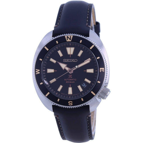 Load image into Gallery viewer, Seiko Prospex Land Tortoise Automatic Diver&#39;s SRPG17 SRPG17J1 SRPG17J 200M Men&#39;s Watch - Stainless Steel Case, Leather Strap, Black Dial

Introducing the Seiko Prospex Land Tortoise SRPG17 Automatic Diver&#39;s Watch for Men in Black
