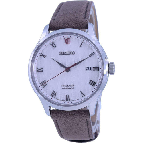 Load image into Gallery viewer, Seiko Presage Zen Garden White Dial Leather Strap Replacement for Men&#39;s Watch - A Timeless Masterpiece of Elegance and Precision for Discerning Gentlemen
