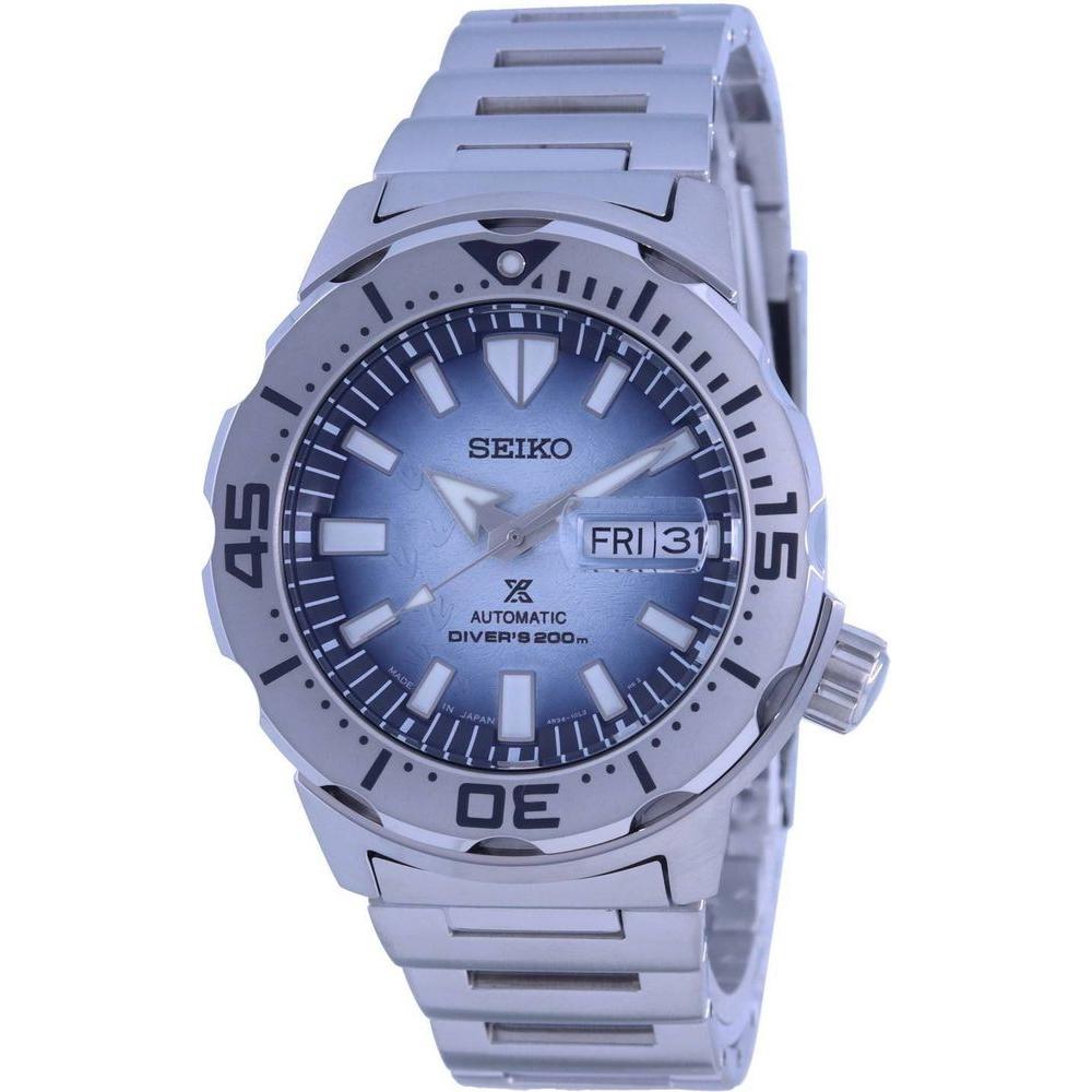 Seiko Prospex Save The Ocean Frost Monster SRPG57J1 Automatic Diver's Watch - Men's, Stainless Steel, Blue Dial