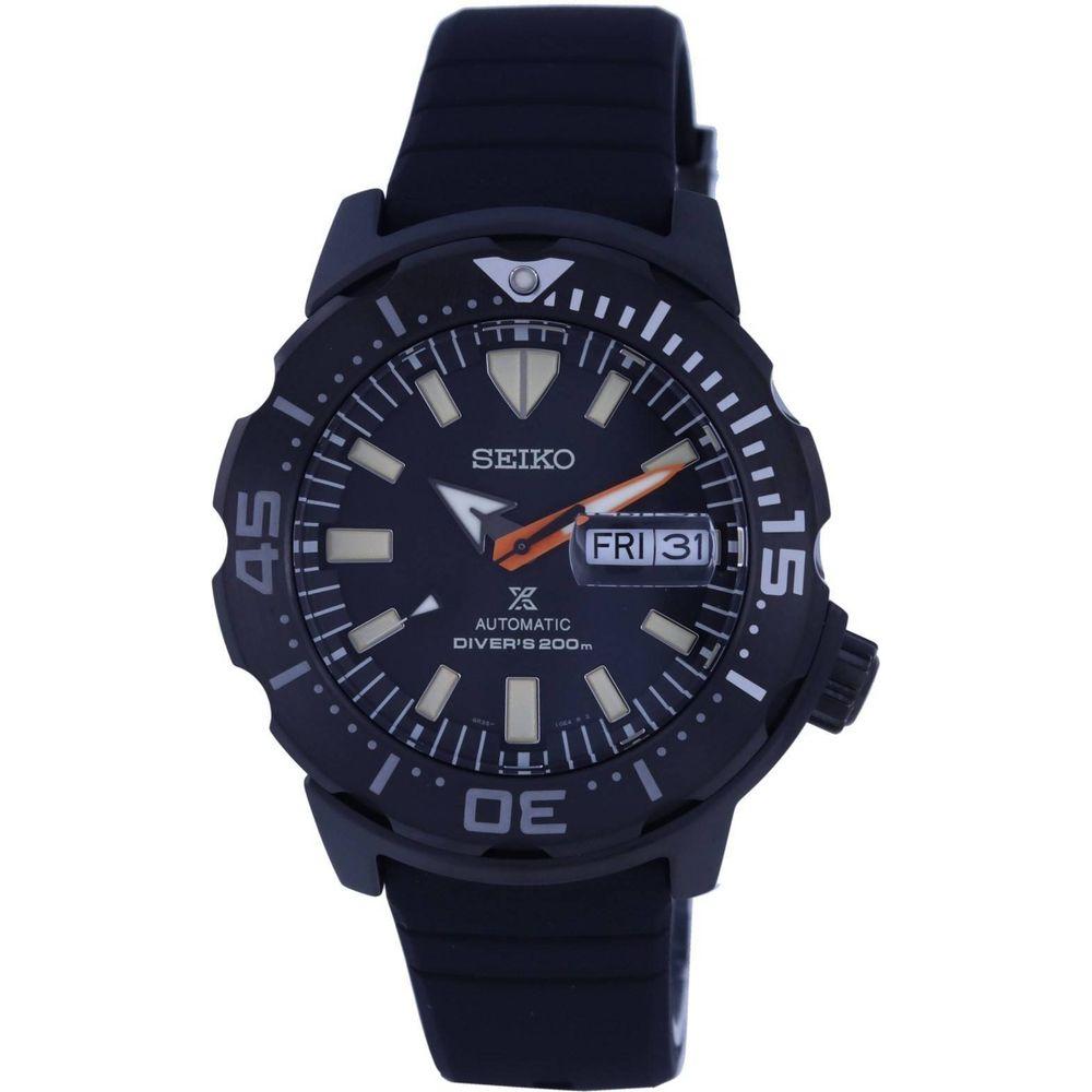 Seiko Prospex Monster SRPH13K1 Limited Edition Automatic Diver's Watch - Men's Black Silicon Strap, Black Dial