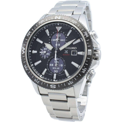 Load image into Gallery viewer, Seiko Prospex SSC705P SSC705P1 SSC705 Chronograph Solar Men&#39;s Watch - Stainless Steel, Black Dial
