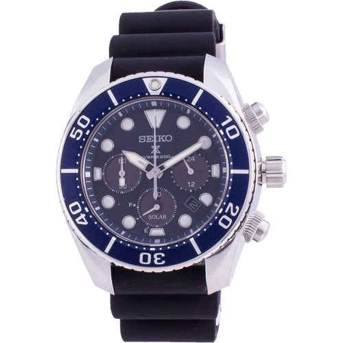 Load image into Gallery viewer, Seiko Prospex Solar Sumo SSC759 SSC759J1 SSC759J Chronograph 200M Men&#39;s Watch - Blue Dial, Stainless Steel Case, Silicone Strap
