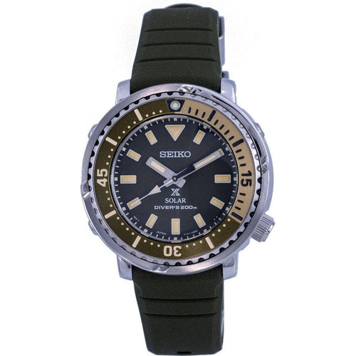 Load image into Gallery viewer, Seiko Prospex Street Series Mini Tuna Safari Edition Diver&#39;s Solar SUT405P1 SUT405P 200M Women&#39;s Watch - Green Dial Stainless Steel Case with Silicon Strap

