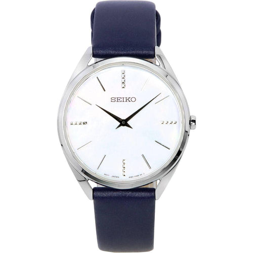 Load image into Gallery viewer, Seiko Women&#39;s Leather Strap Replacement in White for Quartz Watch SWR079 - Elegant and Versatile Watch Accessory for Women
