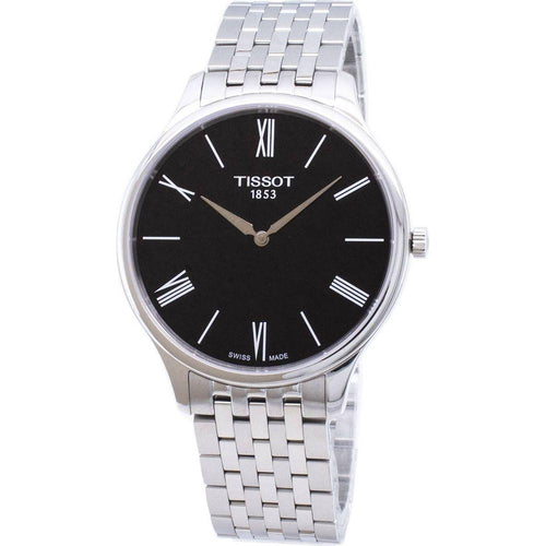 Load image into Gallery viewer, Tissot T-Classic Tradition 5.5 T063.409.11.058.00 Quartz Men&#39;s Watch - Stainless Steel Bracelet, Black Dial
