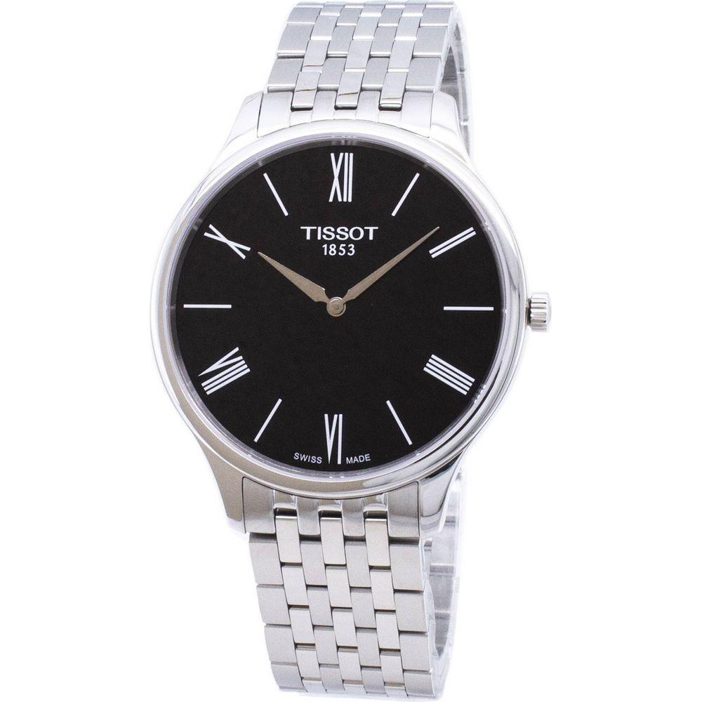 Tissot T-Classic Tradition 5.5 T063.409.11.058.00 Quartz Men's Watch - Stainless Steel Bracelet, Black Dial