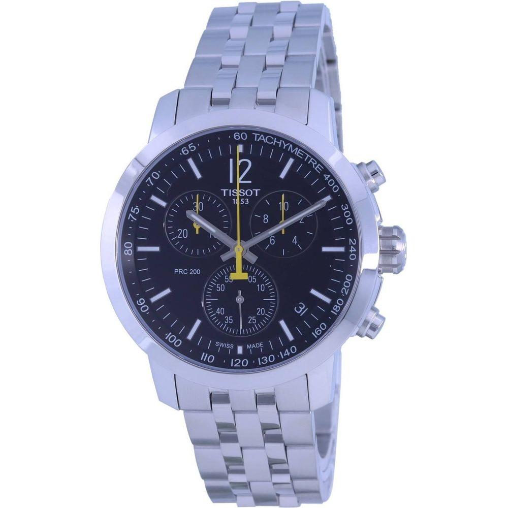 Tissot T-Sport PRC Tachymeter Quartz Diver's Watch T114.417.11.057.00 - Men's Stainless Steel Black Dial Chronograph