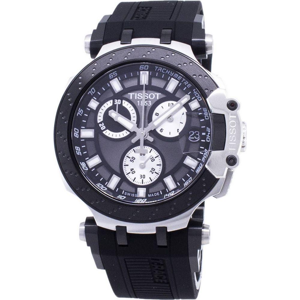 Tissot T-Sport T-Race T115.417.27.061.00 Men's Chronograph Quartz Watch - Anthracite Dial, Stainless Steel Case, Silicone Strap