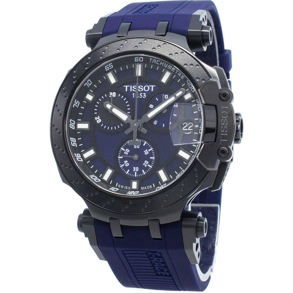 Tissot T-Race Chronograph Blue Rubber Watch Strap for Men