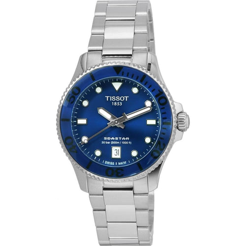 Load image into Gallery viewer, Tissot T-Sport Seastar 1000 Blue Dial Quartz Diver&#39;s Watch T120.210.11.041.00 - Unisex Stainless Steel Timepiece in Captivating Ocean Blue
