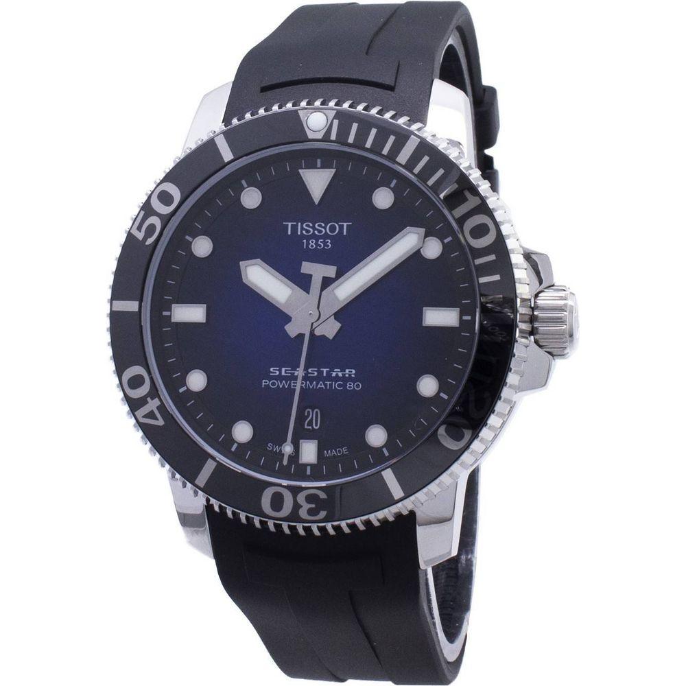Tissot T-Sport Seastar 1000 T120.407.17.041.00 Powermatic 80 Automatic 300M Men's Blue Rubber Strap Watch - The Ultimate Precision and Style Companion