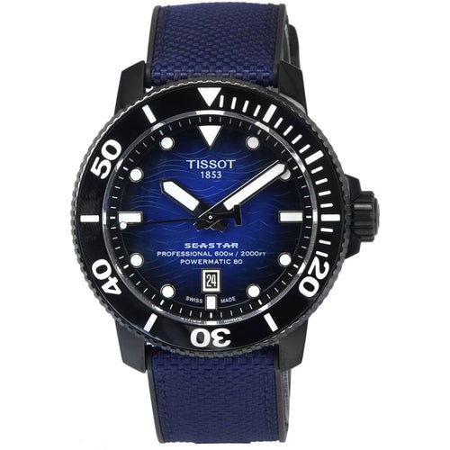 Load image into Gallery viewer, Tissot T-Sport Seastar 2000 Professional Powermatic 80 Diver&#39;s T120.607.37.041.00 T1206073704100 600M Men&#39;s Watch - Black PVD Coated Stainless Steel with Blue and Black Dial
