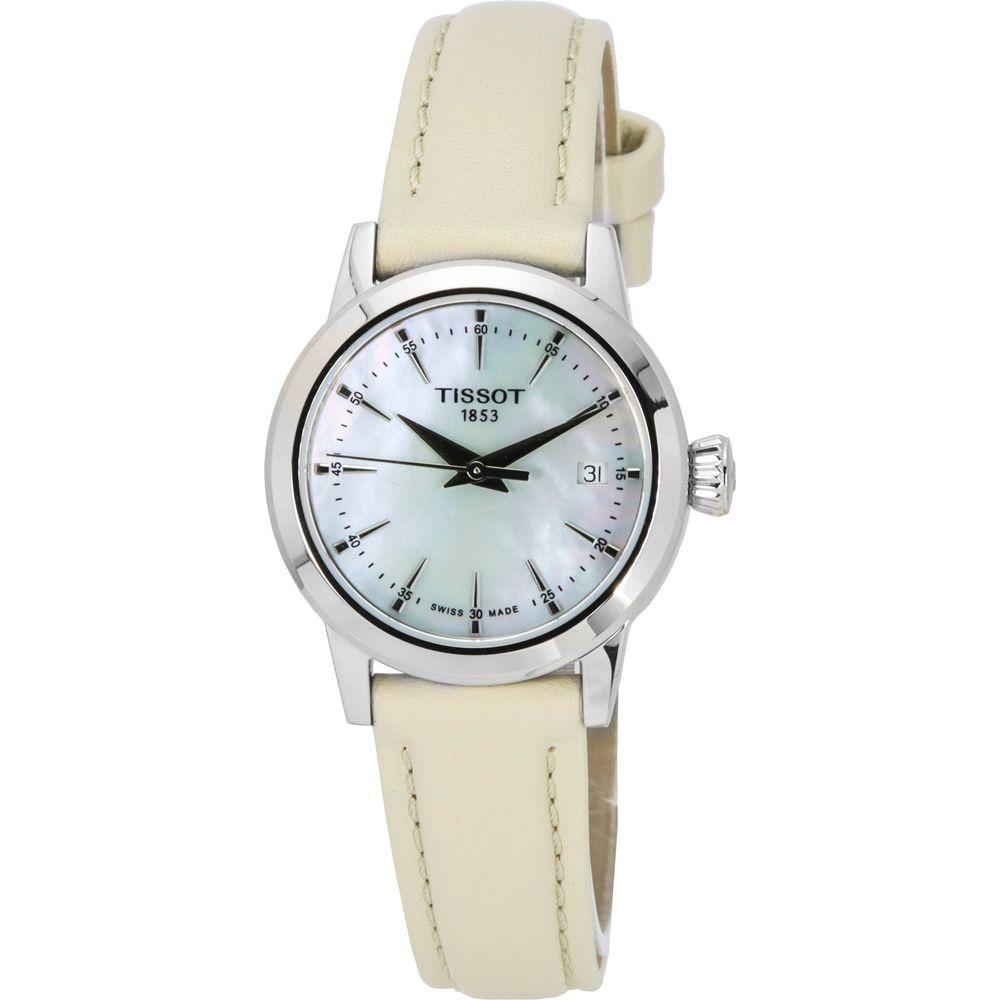 Tissot T-Classic Dream Lady Leather Strap Replacement - Silver Dial Quartz Watch Band for Women