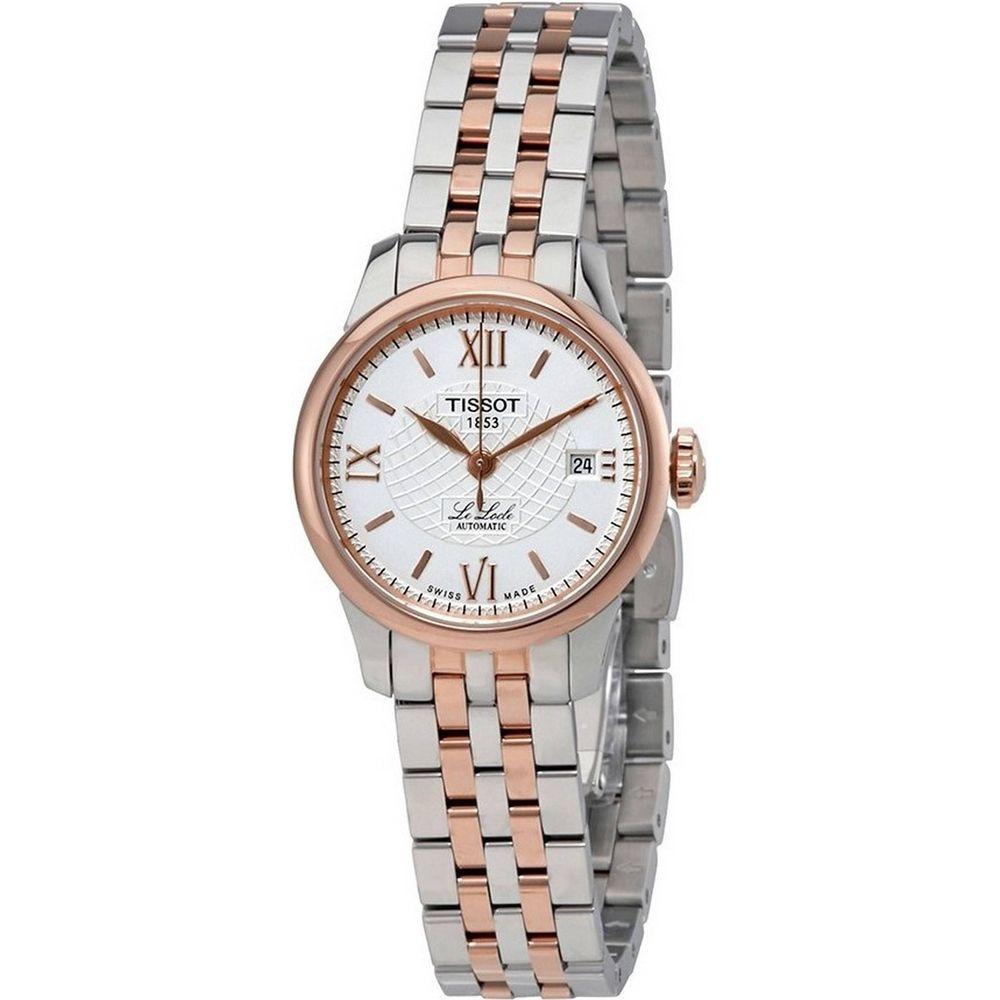 Tissot T-Classic Le Locle Small Lady Two Tone Automatic Watch T41.2.183.33 Women's Silver Dial