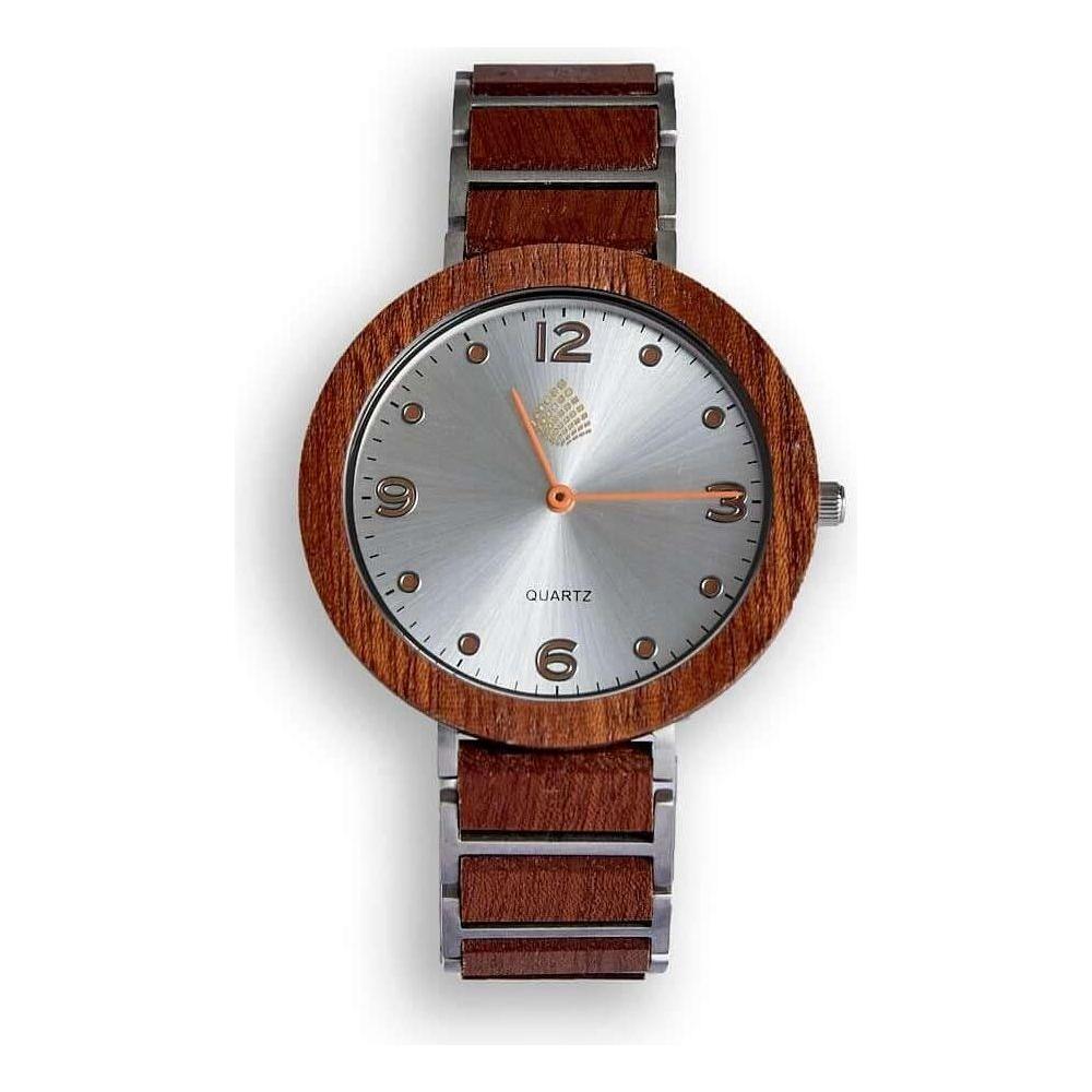 Elm Red Sandalwood Wristwatch - Model ELM-001 - Men's Brown Wood Watch