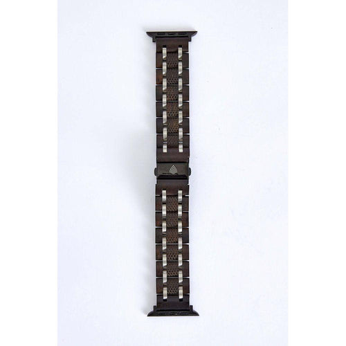 Load image into Gallery viewer, The Sustainable Watch Company Black Ebony Wood Apple Watch Strap for Men - Model EAW-001

