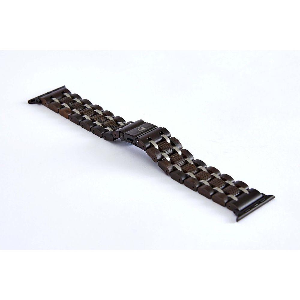 The Sustainable Watch Company Black Ebony Wood Apple Watch Strap for Men - Model EAW-001
