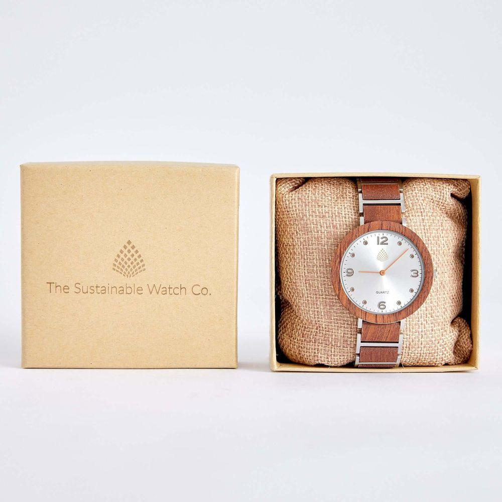 Elm Red Sandalwood Wristwatch - Model ELM-001 - Men's Brown Wood Watch