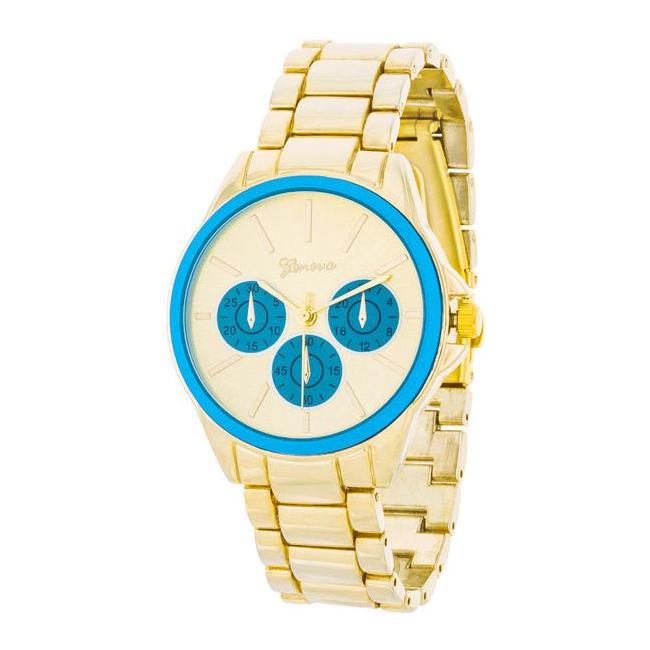 Chrono Gold Metal Watch - Stylish and Sophisticated Unisex Timepiece