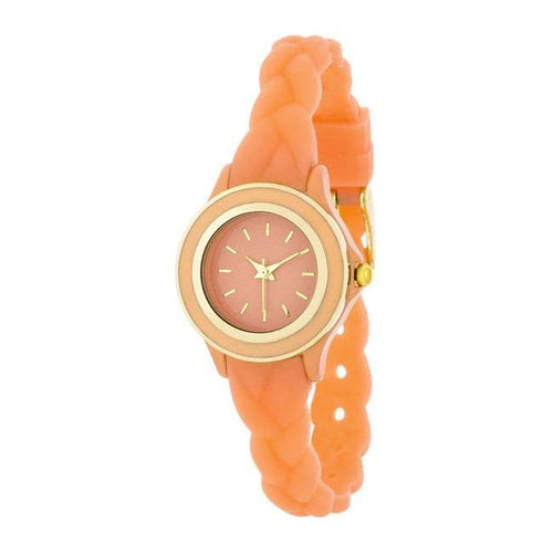 Load image into Gallery viewer, Coral Braided Rubber Watch Strap - Women&#39;s
