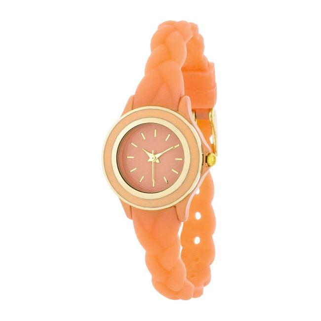 Coral Braided Rubber Watch Strap - Women's