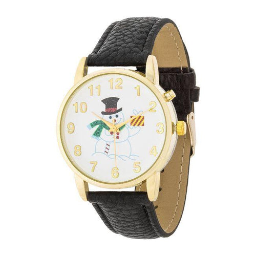 Load image into Gallery viewer, Gold Holiday Tune Watch GH-1001 Men&#39;s Black Leather Strap Replacement
