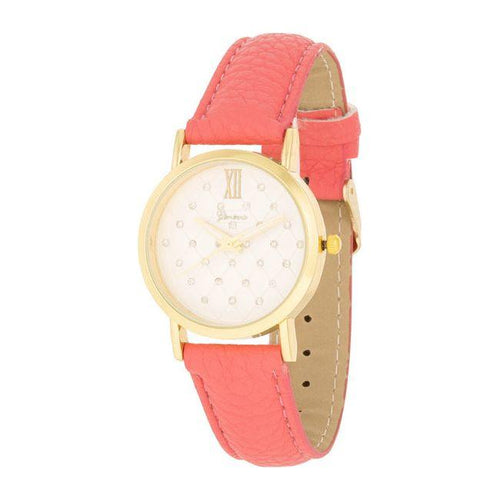 Load image into Gallery viewer, Gold Coral Leather Watch - Elegant Timepiece for Women, Model GC-001
