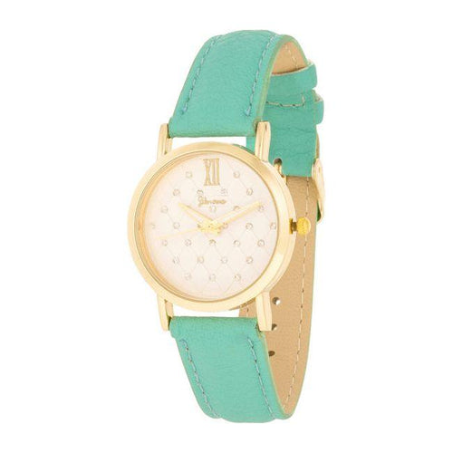 Load image into Gallery viewer, Elegant Gold Mint Leather Watch - Model GM-001 - Unisex - Green
