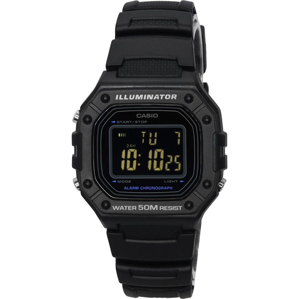 Casio Men's XYZ123 Black Dial Digital Quartz Watch with Resin Strap - Sleek Black