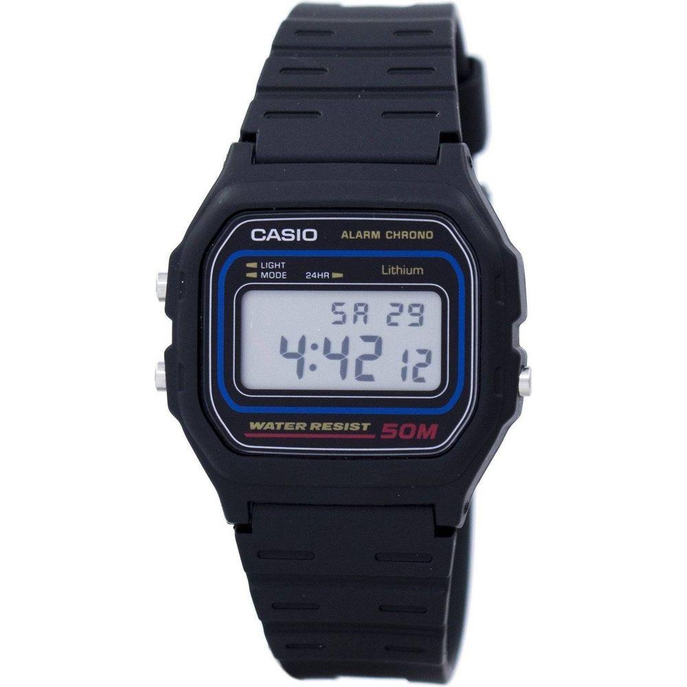 Casio Men's W-59-1VQ Digital Alarm Chrono Watch in Sleek Black Resin