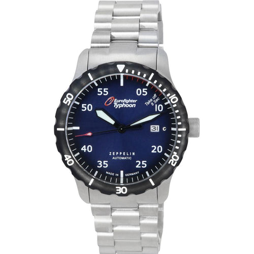Load image into Gallery viewer, Zeppelin Eurofighter Typhoon Stainless Steel Blue Dial Automatic Diver&#39;s 7268M3set 200M Men&#39;s Watch With Extra Strap

