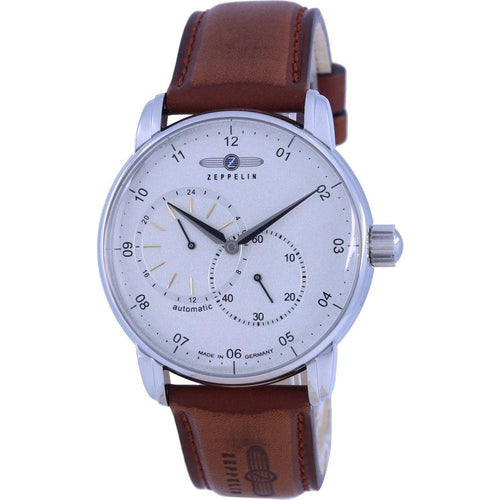 Load image into Gallery viewer, Zeppelin New Captain&#39;s Line 8662-1 Men&#39;s Leather Strap Automatic Watch, Silver Dial
