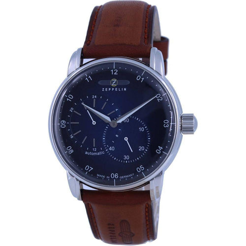 Load image into Gallery viewer, Zeppelin New Captain&#39;s Line Blue Dial Leather Strap Automatic 8662-3 86623 Men&#39;s Watch
