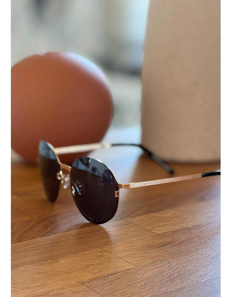 Titanium Round Sunglasses - V2 - 24K GOLD Plated