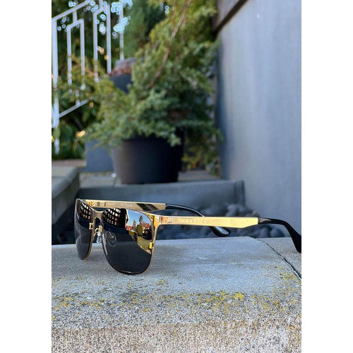 Load image into Gallery viewer, Titanium Wayfarer Sunglasses - V2 - 24K GOLD Plated
