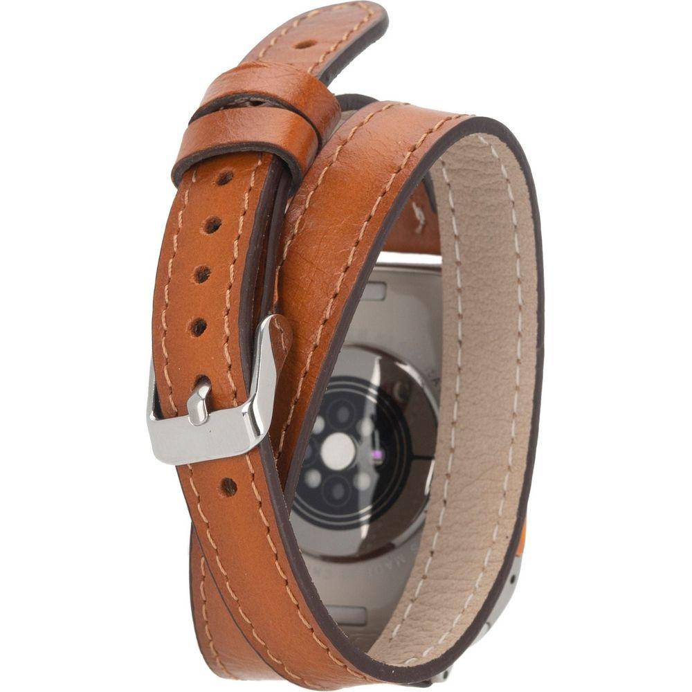 Basin Double Tour Leather Bands for Apple Watch 9, Ultra 2 and SE-1