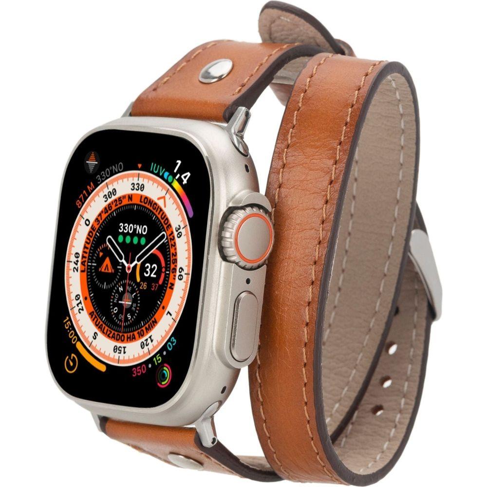Basin Double Tour Leather Bands for Apple Watch 9, Ultra 2 and SE-0
