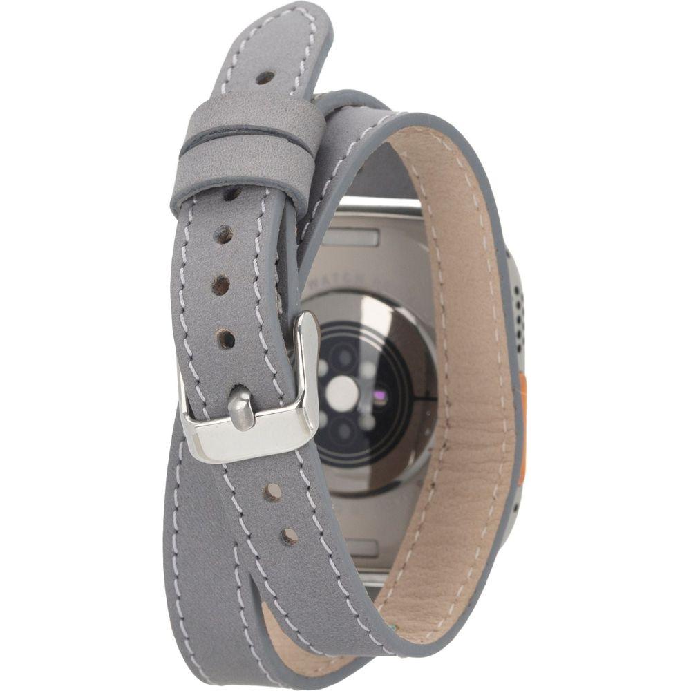 Basin Double Tour Leather Bands for Apple Watch 9, Ultra 2 and SE-9