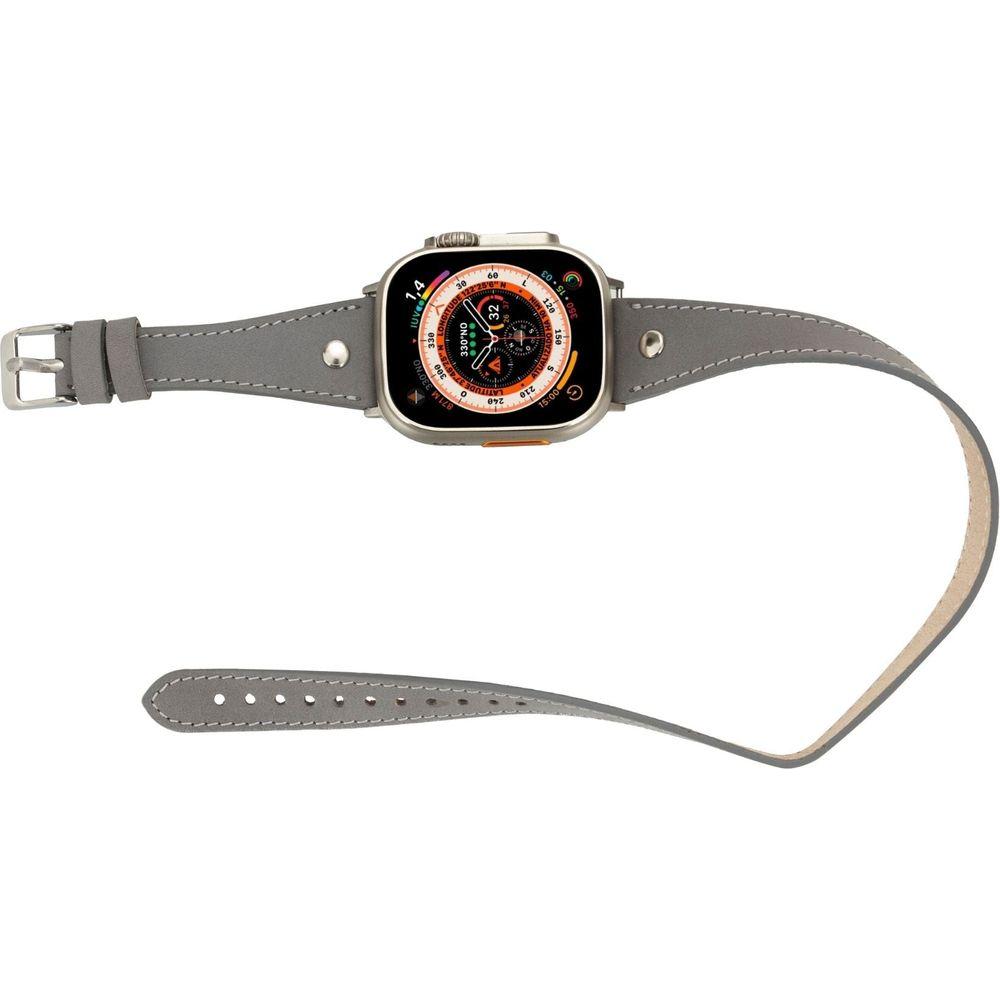 Basin Double Tour Leather Bands for Apple Watch 9, Ultra 2 and SE-10