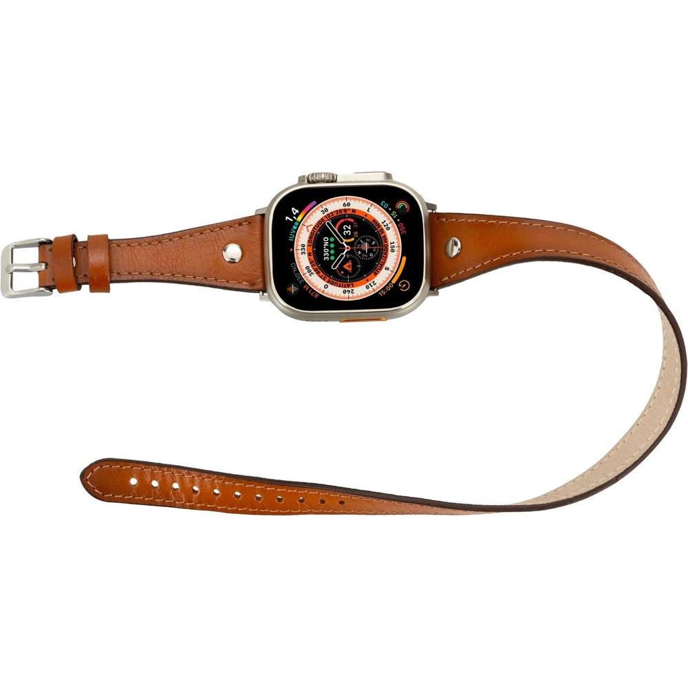 Basin Double Tour Leather Bands for Apple Watch 9, Ultra 2 and SE-2