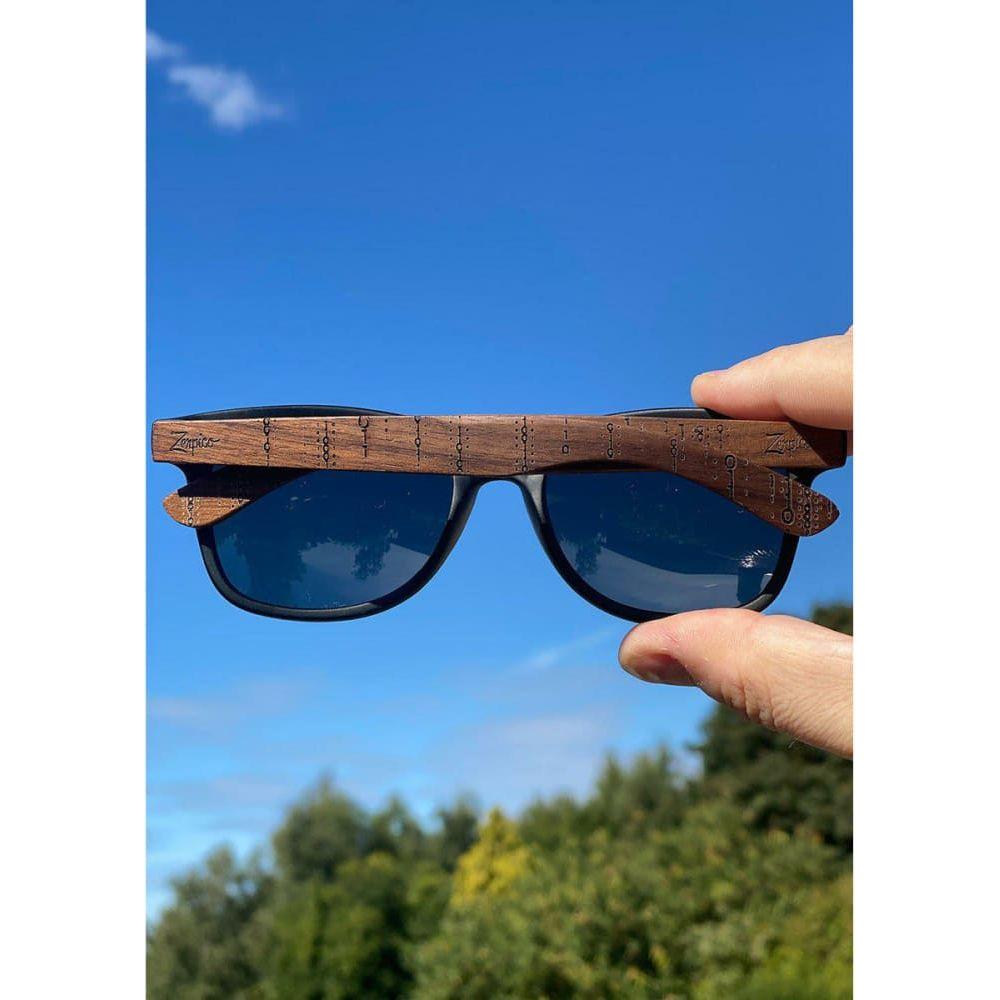 Eyewood | Engraved wooden sunglasses - Binary - Black - 