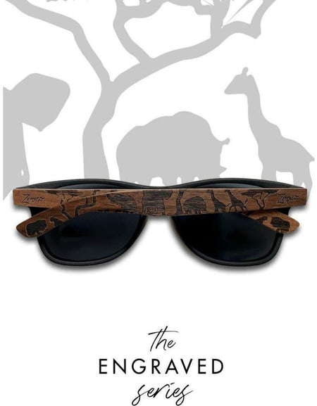 Eyewood | Engraved wooden sunglasses - Safari - Black - 