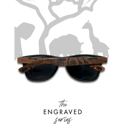 Load image into Gallery viewer, Eyewood | Engraved wooden sunglasses - Safari - Black - 
