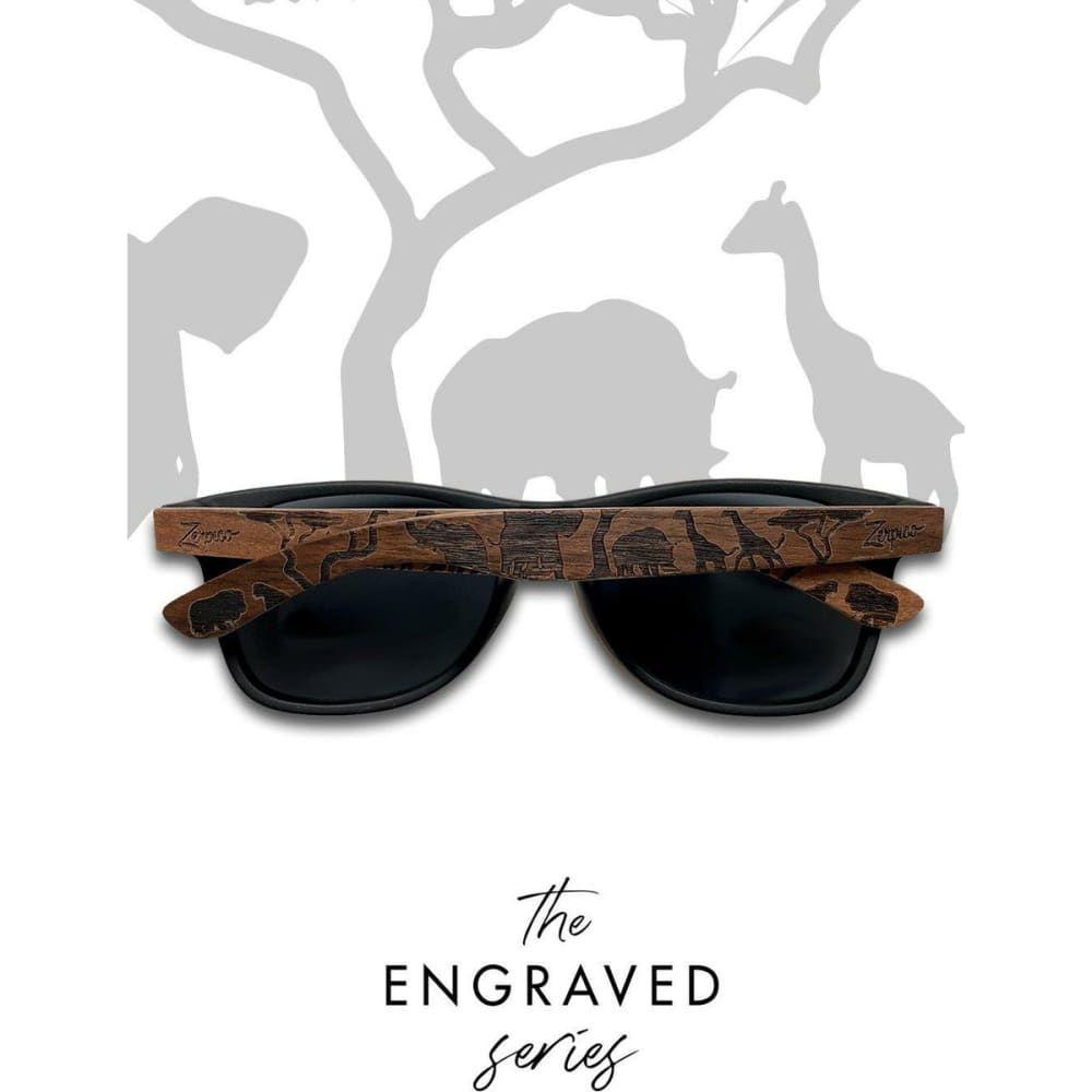 Eyewood | Engraved wooden sunglasses - Safari - Black - 